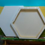 Hexagon shaped stretched canvas